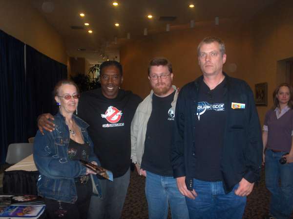 My wife, Ernie Hudson, me, dognose from the Shack, and some miscellaneous person in-frame