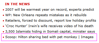 Scoop: Hilton sharing bed with pet monkey  Images